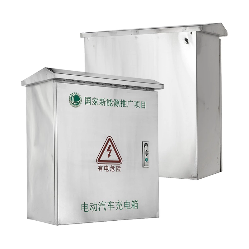 Caixa de proteção para carregador de veículos elétricos em aço inoxidável IP66