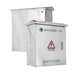 Caixa de carregamento para veículos elétricos em aço inoxidável para várias unidades.