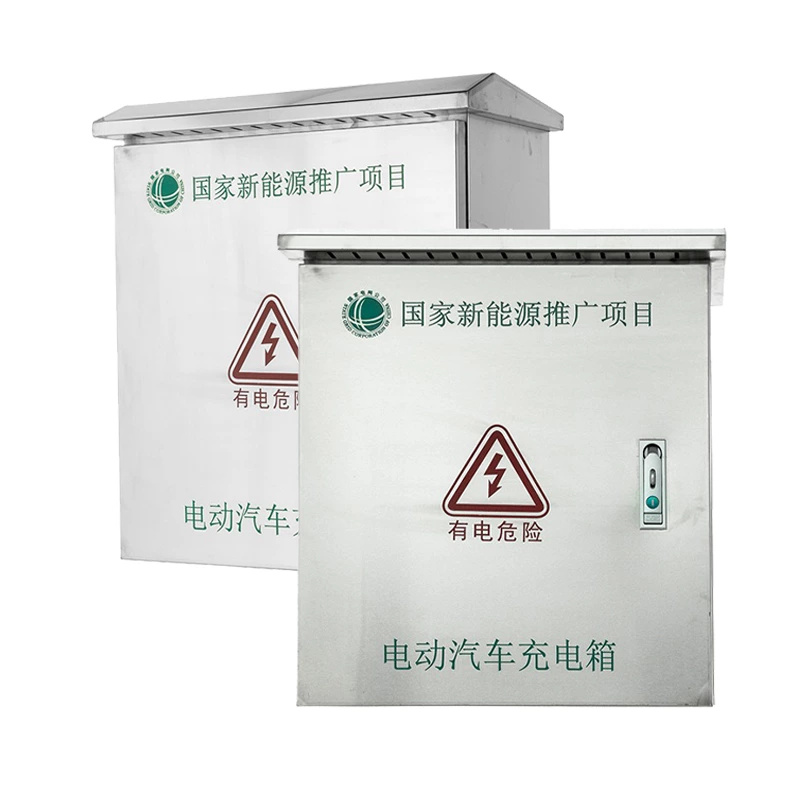 Armário de proteção para carregador de veículos elétricos em aço inoxidável com fechadura