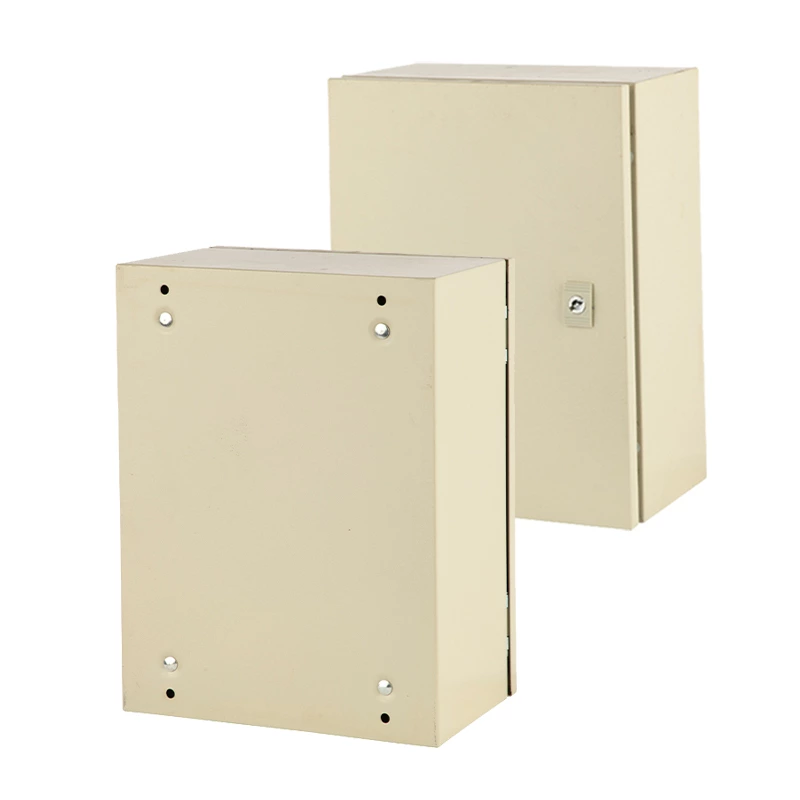 Caixa de aço revestida a pó para proteção contra corrosão.