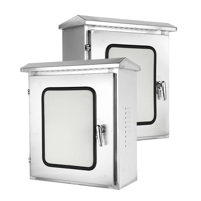 Armário de distribuição em aço inoxidável com duas portas