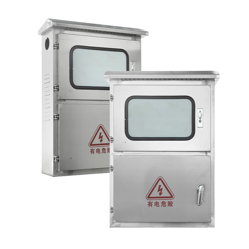 Caixa de aço inoxidável para conexão à rede elétrica de painéis fotovoltaicos externos