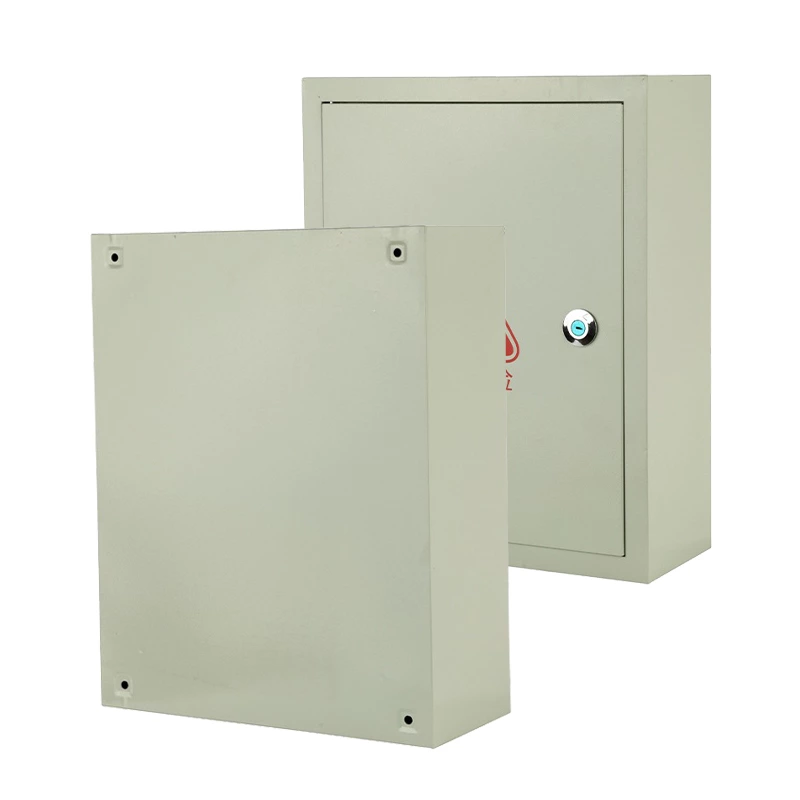 Caixa elétrica com orelhas de fixação para montagem na parede