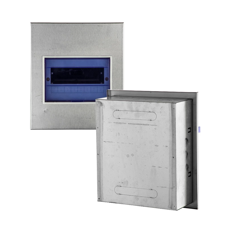 Caixa de interruptor de ar de embutir em aço inoxidável para fácil instalação.