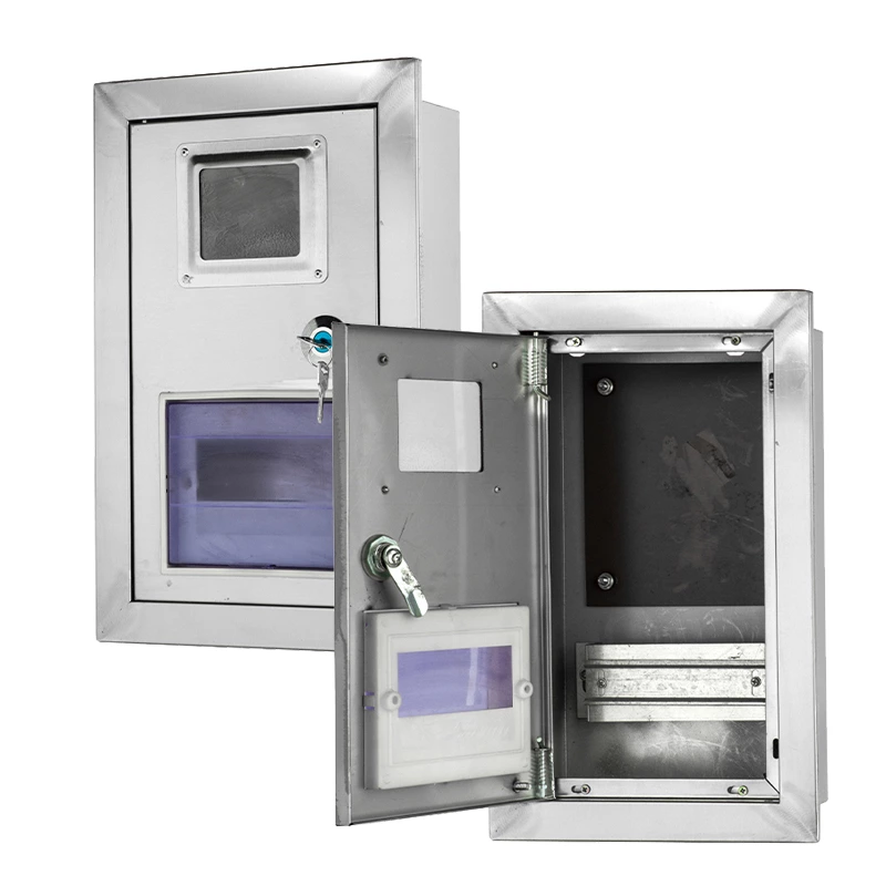 Caixa de aço inoxidável para painel de medidores, montada na parede
