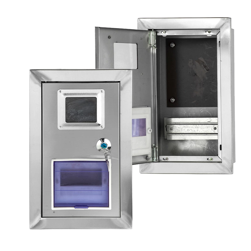 Caixa de medidor embutida na parede em aço inoxidável 316
