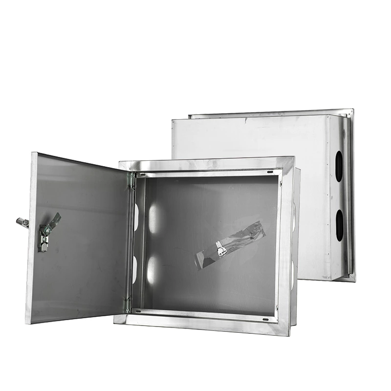 Caixa de medidor de água em aço inoxidável, tamanho padrão.